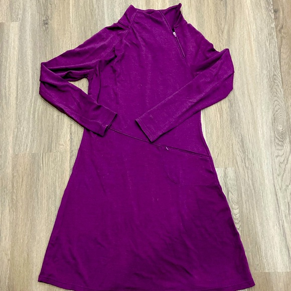 Athleta Purple wool blend longline sweater dress size large - Picture 1 of 4
